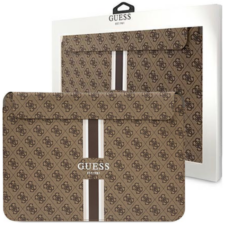 Etui Guess GUCS16P4RPSW 16" brązowy/ brown 4G Printed Stripes
