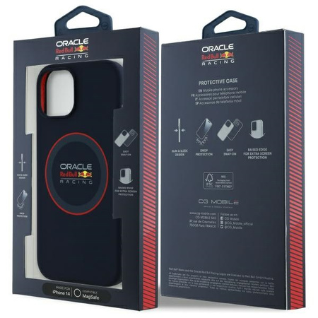 Red Bull RBHMP14S24SIILVR iPhone 14 6.1 hardcase granatowy/navy Silicone Red Ring MagSafe
