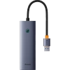 BASEUS HUB USB-A 4W1 DO LAPTOPA PC 3 X USB-A 3.0 RJ45 ZŁĄCZE SZYB