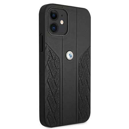 Etui BMW BMHCP12SRSPPK iPhone 12 mini 5,4" czarny/black hardcase Leather Curve Perforate