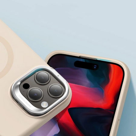 Etui ESR Cloud Kickstand Halolock z MagSafe na iPhone 15 Pro - beżowe
