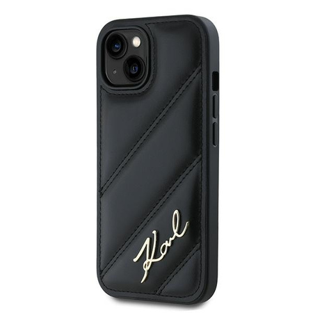 KARL LAGERFELD ETUI HARDCASE DIAGONAL QUILTED SCRIPT DO IPHONE 15 14 13 6.1