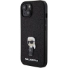 Etui Karl Lagerfeld Fixed Glitter Ikonik Logo Metal Pin do iPhone 15 - czarne