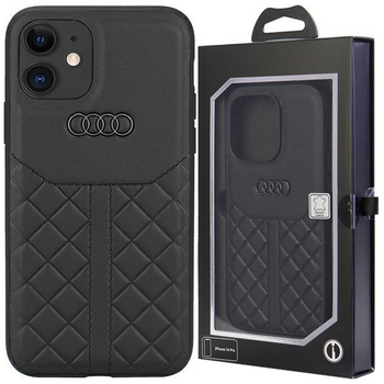 Etui Audi Genuine Leather na iPhone 11 / Xr - czarne AU-TPUPCIP11R-Q8/D1-BK