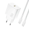 Ładowarka sieciowa Dudao A27CEU PD 25W GaN SB-C z kablem USB-C - biała