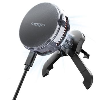 SPIGEN EV25MFAQ ESSENTIAL PELTIER MAGNETIC MAGSAFE VENT CAR MOUNT WIRELESS CHARGER 25W QI2.2 BLACK