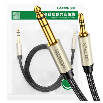 UGREEN KABEL AUDIO MINI JACK 3,5MM DO JACK 6,35MM 2M DO GITARY AKUSTYCZNEJ