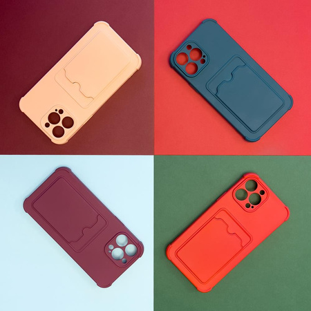 Card Armor Case etui pokrowiec do iPhone 11 Pro portfel na kartę silikonowe pancerne etui Air Bag czerwony