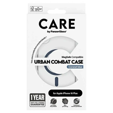 Etui CARE by PanzerGlass Flagship Case z MagSafe na iPhone 16 Plus - niebieskie