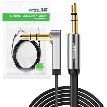 Ugreen płaski kabel przewód audio AUX 3,5 mm mini jack 1m srebrny (10597)