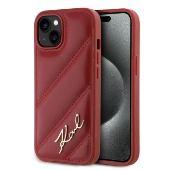 KARL LAGERFELD HARDCASE ETUI DO IPHONE 15 14 13 6.1 DIAGONAL QUILTED SCRIPT