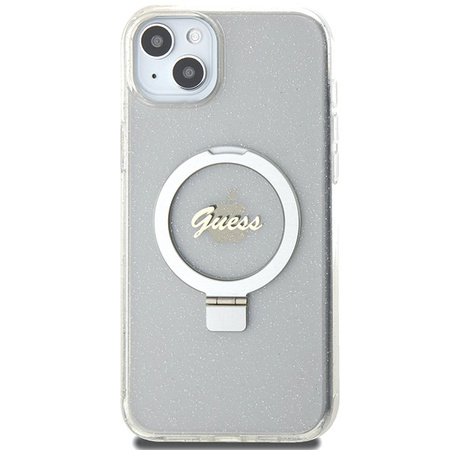 GUESS ETUI HARDCASE RING STAND DO IPHONE 15 PLUS 14 PLUS DO MAGSAFE GLITTER