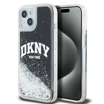DKNY ETUI HARDCASE DO IPHONE 15 14 13 6.1 LIQUID GLITTER Z DODATKOWYM LOGO
