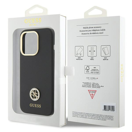 GUESS POKROWIEC HARDCASE DO IPHONE 15 PRO MAX 6.7 SILIKONOWY LOGO STRASS 4G