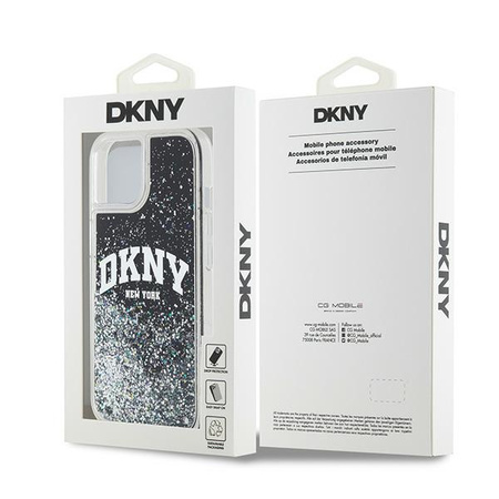 DKNY ETUI HARDCASE DO IPHONE 15 14 13 6.1 LIQUID GLITTER Z DODATKOWYM LOGO
