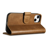iCarer Oil Wax Wallet Case 2in1 etui iPhone 14 Plus skórzany pokrowiec z klapką Anti-RFID brązowy (WMI14220723-TN)