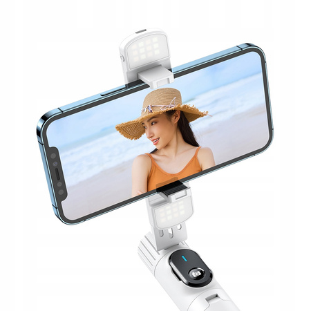 Double Shot kijek, selfie stick, tripod, bluetooth, statyw, bia³y, McDodo