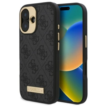Guess GUHMP16SU4GPRK iPhone 16 6.1 czarny/black hardcase 4G Logo Plate MagSafe