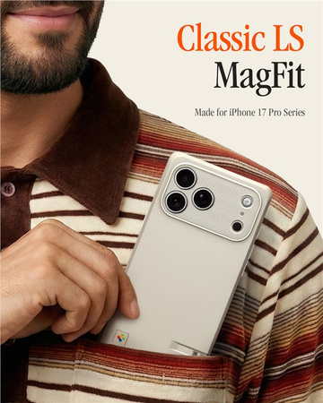 Spigen Classic LS MagSafe, stone - iPhone 17 Pro
