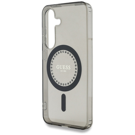 GUESS ETUI RHINESTONES PRINTED LOGO DO SAMSUNG GALAXY S25 DO MAGSAFE