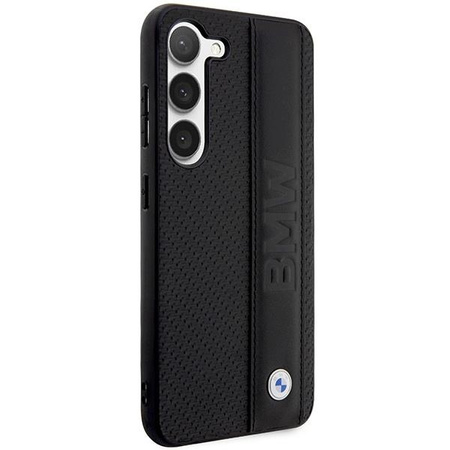 Etui BMW BMHCS23M22RDPK S23+ S916 - czarne Leather Textured & Stripe