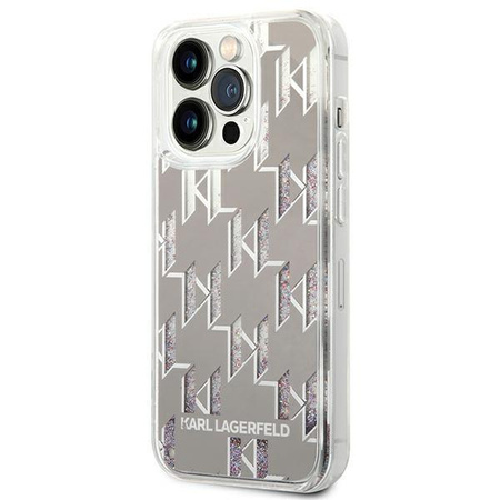 Karl Lagerfeld KLHCP14XLMNMS iPhone 14 Pro Max 6,7" hardcase srebrny/silver Liquid Glitter Monogram