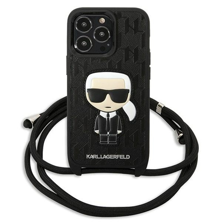 KARL LAGERFELD ETUI DO IPHONE 13 PRO 13 HARDCASE SKÓRA MONOGRAM PATCH BLACK