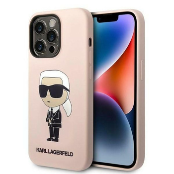 Karl Lagerfeld KLHCP14LSNIKBCP iPhone 14 Pro 6,1" hardcase różowy/pink Silicone Ikonik