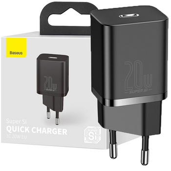 Baseus Super Si 1C szybka ładowarka USB Typ C 20 W Power Delivery czarny (CCSUP-B01)