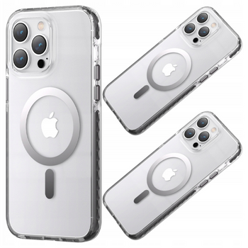 KINGXBAR ETUI DO IPHONE 14 PRO DO MAGSAFE PQY ICE CRYSTAL MAGNETYCZNE SZARE