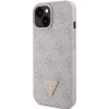 Etui Guess Leather 4G Triangle Strass do iPhone 15 - różowe