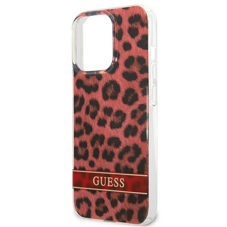 Guess GUHCP13LHSLEOR iPhone 13 Pro / 13 6,1" czerwony/red hardcase Leopard