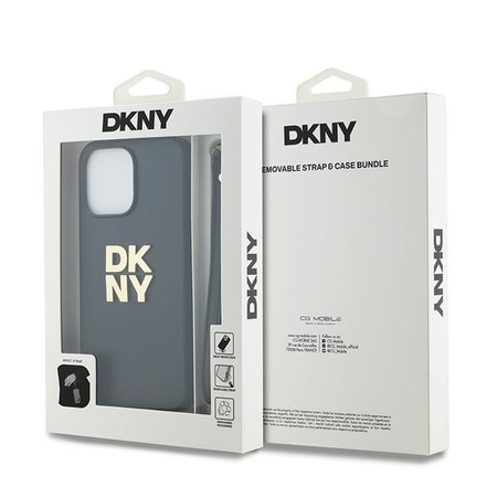 DKNY ETUI HARDCASE DO IPHONE 15 PRO Z PASKIEM NA NADGARSTEK STOCK LOGO