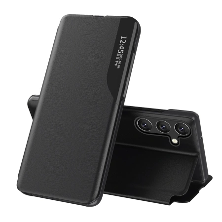 HURTEL ETUI DO SAMSUNG GALAXY S24 FE Z KLAPKĄ, STANDEM I EKOLOGICZNĄ SKÓRĄ