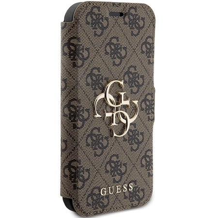 Etui Guess 4G Metal Logo na iPhone 15 Pro Max - brązowe