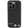 Etui BMW Leather Carbon na iPhone 15 Pro - czarne