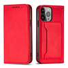 Magnet Card Case etui do iPhone 13 mini pokrowiec portfel na karty kartę podstawka czerwony