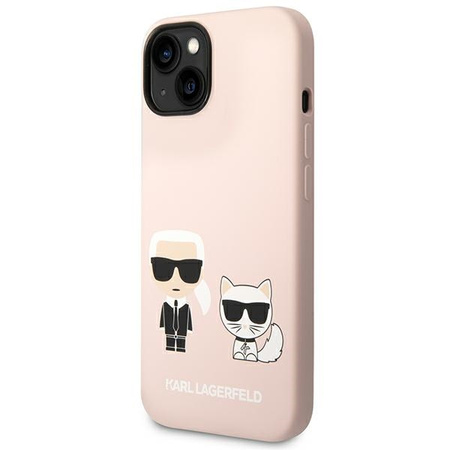 Karl Lagerfeld KLHMP14SSSKCI iPhone 14 / 15 / 13 6,1 hardcase jasnoróżowy/light pink Silicone Karl & Choupette Magsafe