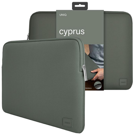 UNIQ torba Cyprus laptop Sleeve 14" zielony/pewter green Water-resistant Neoprene