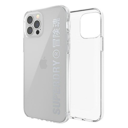 SuperDry Snap iPhone 12/12 Pro Clear Cas e srebrny/silver 42591