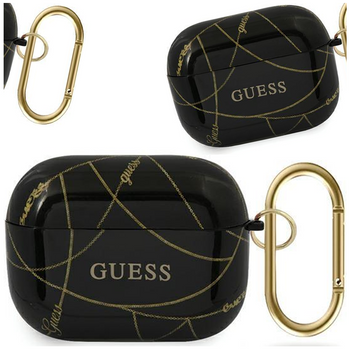 Guess GUACAPTPUCHBK AirPods Pro cover czarny/black Gold Chain Collection