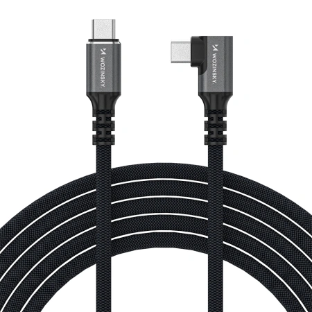 Kabel kątowy Wozinsky WPS1-UY41S USB-C USB4 40Gb/s 240W 1,5m 4K - czarny