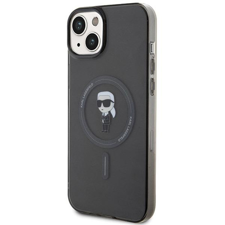 Etui Karl Lagerfeld IML Ikonik MagSafe na iPhone 15 Plus - czarne