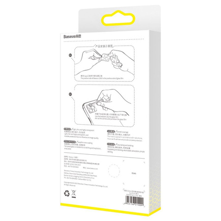 Baseus 2x 0,25 mm szkło hartowane 9H na tylni aparat kamerę do iPhone 12 / iPhone 12 mini przezroczysty (SGAPIPH54N-JT02)