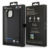 Etui BMW Leather Carbon na iPhone 15 Plus - czarne