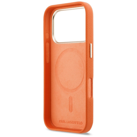 Etui Karl Lagerfeld Karl Head Logo MagSafe do iPhone 17 Pro pomarańczowy