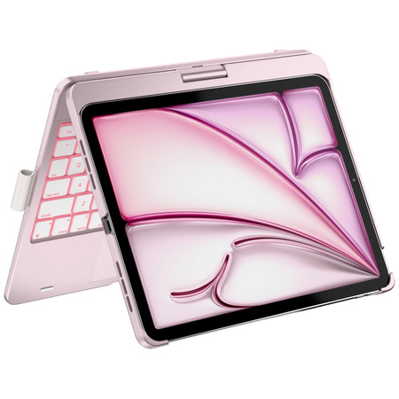 Etui Typecase Flexbook Touch z klawiaturą do iPad Air 11" 2024/2025 jasno różowy