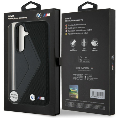 BMW ETUI MAGNETYCZNE SKÓRZANE DO SAMSUNG GALAXY S25 OVERSIZED STRIPES