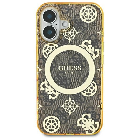 GUESS ETUI HARDCASE IML PEONY DO IPHONE 16 6.1 DO MAGSAFE Z TŁOCZENIEM