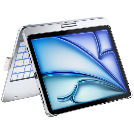Etui Typecase Flexbook Touch z klawiaturą do iPad Air 11" 2024/2025 srebrny